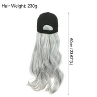 Jedinstvena povoljna bejzbol kapa kosa kovrčava valovita perika frizura 24 u Bijelom srebrnom tonu