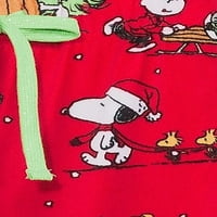 Kikiriki Snoopy XM ženski i ženski plus licenca Plišani pant sjajni crveni veličine xs
