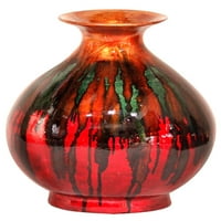 19 FIELED i lakirana keramička vaza - keramika, lakirana u narančastoj, zelenoj i crvenoj boji