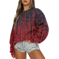 Fanxing Ženske prevelike duksele Stripes dugih rukava Crewneck casual pulover vrhovi S, M, L, XL, XXL,