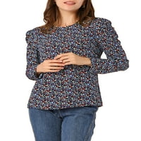 Jedinstvene ponude Žene dugih rukava na dugim rukavima, pobune za bluzu za bluzu u okruglom vratu