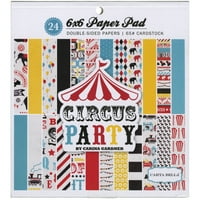 Carta Bella Dvostrana papirna ploča 6 x6 24 PKG-cirkuska zabava, dizajnira svaki