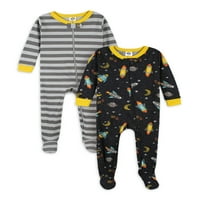 Gerber Baby & Toddler Boy Snug FIT Foot Cotton Pajamas, 2-pakovanje