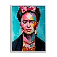 Stupell Indtries Sažetak Frida portret kolaž savremene boje, 20, dizajn Lana Tikhonova