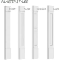 6 W 96 H 2 P dva jednaka ravna ploča PVC Pilaster w standardni kapital i baza