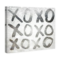 Wynwood Studio tipografija i Citati zid Art platnene grafike' XOXO Silver ' znakovi-Siva, Bijela