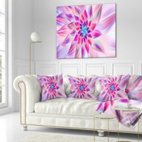 Designart ogroman ružičasto plavi fraktalni cvijet - jastuk za bacanje cvijeća-18x18