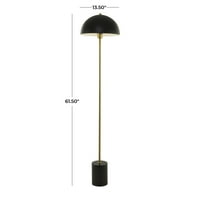 DecMode 62 Crna podna lampa u stilu kišobrana sa crnom metalnom sjenilom