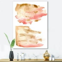 Designart 'crveno ružičasto zlato i bež apstraktni oblaci' moderni platneni zidni umjetnički Print