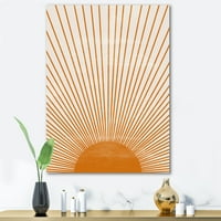 Designart 'narandžasti Sun Print na bež III' moderni platneni zidni umjetnički Print