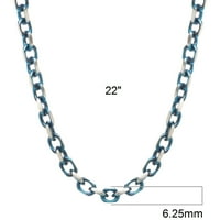 Muški nakit od nehrđajućeg čelika Plava IP ionska ogrlica sa dva tona kabela