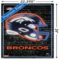 Denver Broncos - Neonski zidni poster za kacigu, 22.375 34