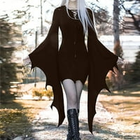 Dabuliu ženske gotičke vintage haljine za žene hladnim ramenim punk leptir-rukav kostimi nosači od čipke