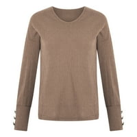 Ženski gornji dio Plus Size klirensa, pleteni džemper sa dugim rukavom, elegantni vrhovi