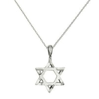 Primal Silver Sterling Silver Star of David Charm on Forzantina Cable Chain