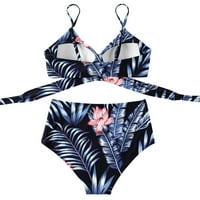 PXiakgy Tankini kupaći odijela za žene visoko križnim ženskim stručnim kupaćem kostim kupaćim kupaćim cvjetnim kupaćim kostimima tankenis set crna + s