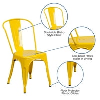 Flash nameštaj Perry komercijalni razred žutih metala u zatvorenom i vanjsku stolicu