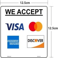 Naljepnica Sa Naljepnicom Za Kreditnu Karticu Haobase-Prihvatamo Visa, MasterCard, Ame & Discover - Samoljepljivi