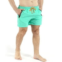 HANERDUN muškarci plivaju trupe hlače muške vodootporne kratke hlače sa zip džepom zelenim xl