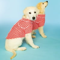 Doggy Parton, odjeća za pse, Gingham Western Dog Shirt, Crvena, XS