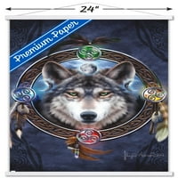 Brigidni ahibo drvo - Celtic Wolf Vodič zidni poster sa drvenim magnetskim okvirom, 22.375 34