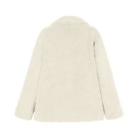 IOPQO ženski kaputi Fall Jacket Women Winter Fleece Coat Plus veličina Kardigan rever sa dvostrukim grudima