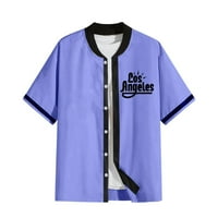 Print Shirts muške Nove muške labave Bejzbol ovratnik dugme prednja košulja Plus Veličina modni Casual