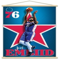 Philadelphia 76ers - Joel EmbIid zidni poster sa drvenim magnetskim okvirom, 22.375 34