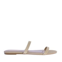Bambusov zest-Slip na ženske sandale sa dvostrukim remenom u goloj boji