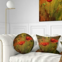 Designart cvjetovi akvarela maka-jastuk za bacanje cvijeća - 12x20