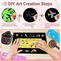 Art-Craft Scratch papir za djevojčice: Rainbow Magic Art jastučići za crtanje nagnuti pribor Set za djecu