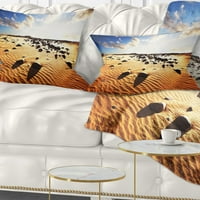 Dizajdbal Prekrasna kameno peska Pustinjska pustinja - Afrički pejzažni jastuk od tiskanog bacanja - 12x20