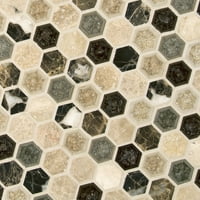 Kensington Hexagon in. u staklenoj i kamenoj mrežastoj zidnoj pločici za mozaik