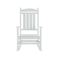 Dvodijelni set klasični stolica za ljuljanje trijema sa okruglim bočnim stolom, bijela