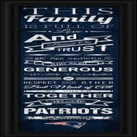 New England Patriots Family Cher Print 8 x24