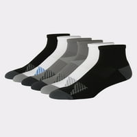 Hanes X-Temp muške performanse gležnjače, veličina cipela 6-12, 6-pari crno bijelo siva