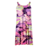 Ženska plaža pokriva haljinu s rezervoarom Ljeto Loose Comfy Suspender Sunderss Hawaiian Tropical Print