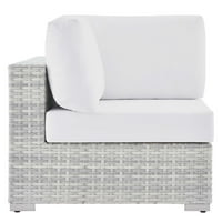 Modway sazvaj vanjski vrtni kutni stolica u svijetlosivoj bijeloj boji