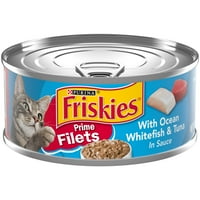 Purina Friskies Prime Files Wet Cat Food Ocean Whitefish Tuna, 5. OZ limenke