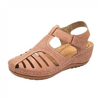 Danhjin zatvorene sandale za žene Ležerne ljetne izdubljene Vintage klinaste sandale Gladiator vanjske