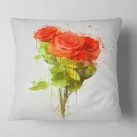 Promenljiva gomila crvenih ruža Akvarelor - jastuk za cvijeće - 18x18