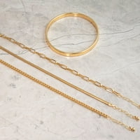 Seren nakit zlatni lanci narukvice za nanošenje slojeva za žene, Set modnih narukvica Zlatnog tona