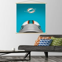 Miami Dolphins-S. Preston Mascot T. D. zidni Poster sa drvenim magnetnim okvirom, 22.375 34