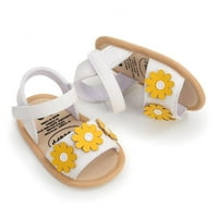Ljetne sandale za dojenčad s cvijetom, Meki Neklizajući potplat novorođeni mališani prvi šetač krevetić cipele princeze ravne cipele, 0-18m