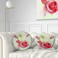 Projektart Cloomy and Budding Red Roses - Cvjetni jastuk za bacanje - 12x20