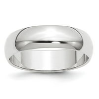 14k poluokrug Muški Ženski vjenčani prsten od bijelog zlata