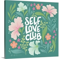 GreatBIGCanvas Self Love Club i Gia Graham svijetlo siva plava breskva 12 u. W 12 unutra. H Neuramljeni