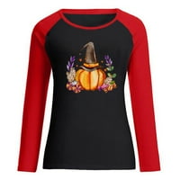 Giftesty ženska Plus Veličina klirens Halloween Shirt, Ženska Moda štampana majica dugi rukavi bluza okrugli