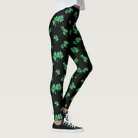 Tajice za žene kratke ženske Paddistripes Good Luck zelene pantalone Print helanke pantalone za jogu trčanje