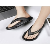 Oucaili Unise tange sandale neklizajuće cipele za plažu brze suhe japanke modni ljetni tobogani papuče za hodanje tobogani Crni 5.5